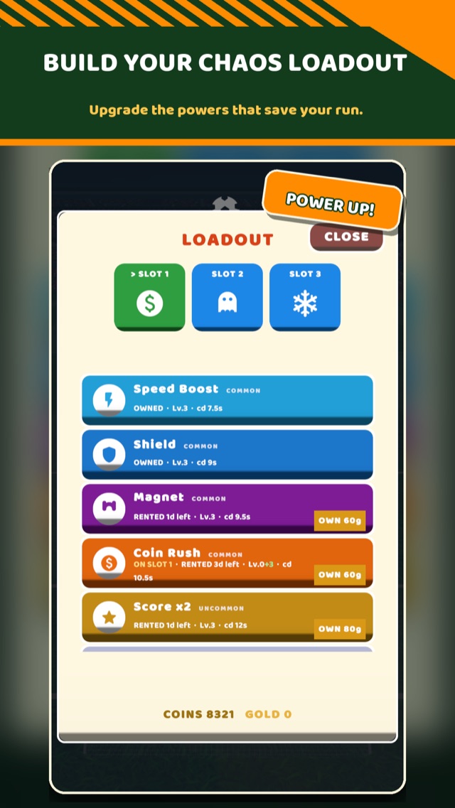 Loadout — upgrade your abilities