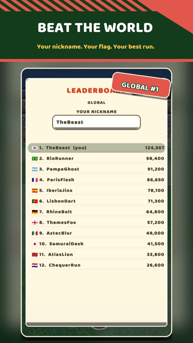 Leaderboard — beat the world